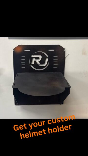 Get your custom one of a kind motorcycle helmet holder now!!! DM me for details!!!#fabrication #lasercutting #fiberlaser #customhelmetholders