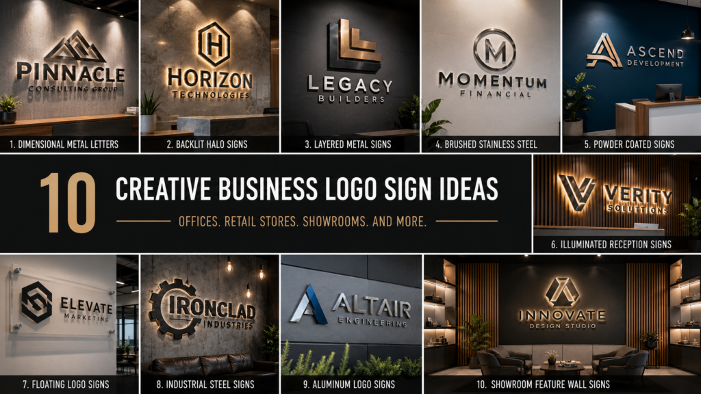 10 Creative Business Logo Sign Ideas for Offices, Retail Stores, and Showrooms