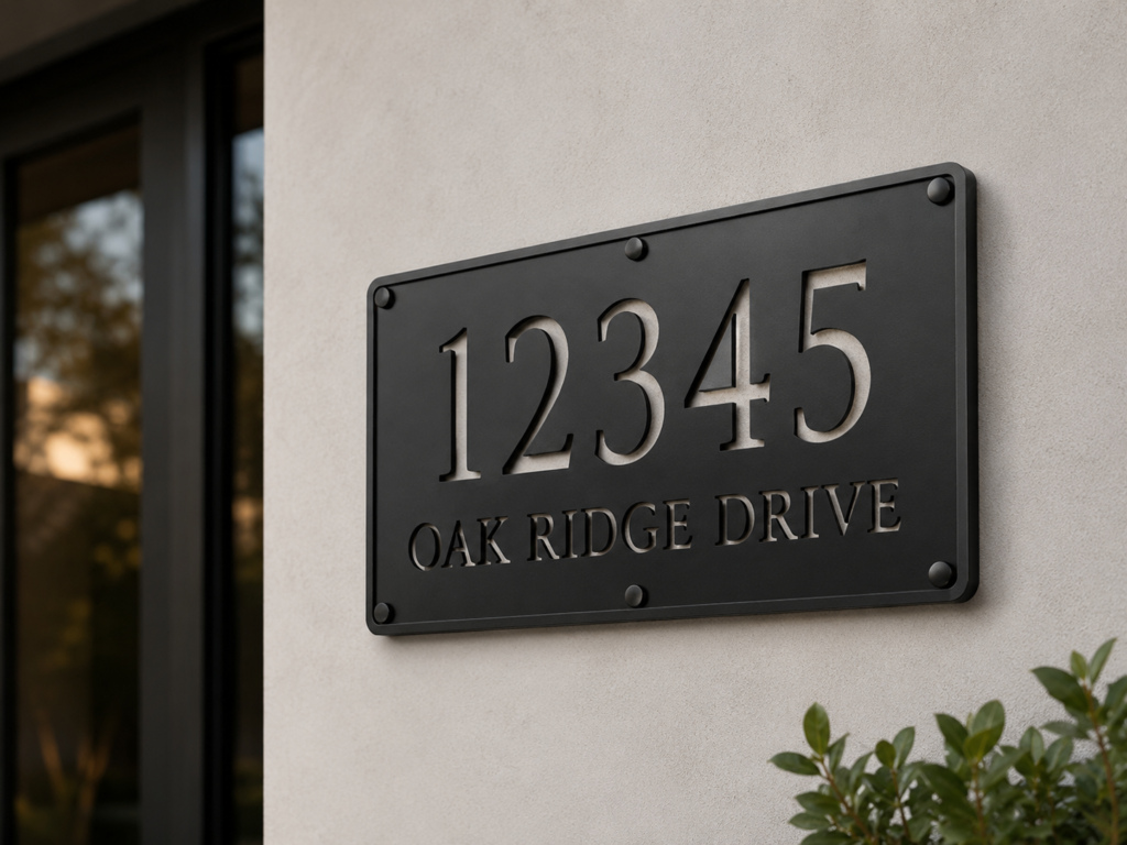 address plaque metal sign