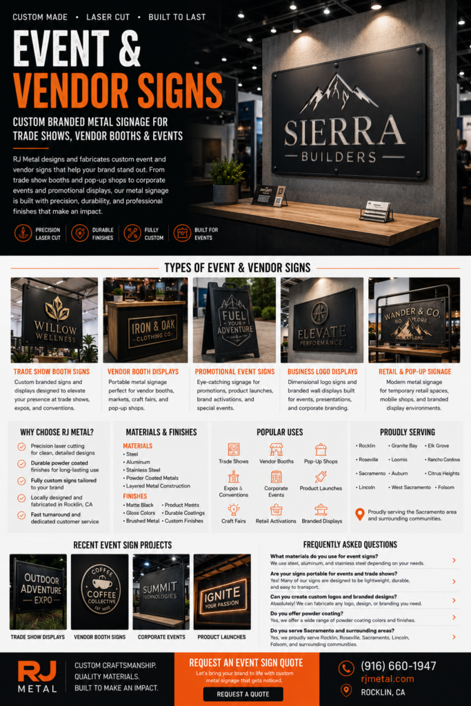 Event and Vendor Metal Signs