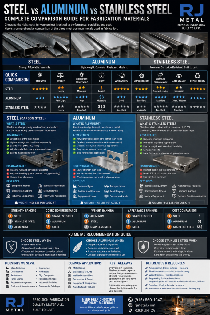 steel vs aluminum vs stainless steel