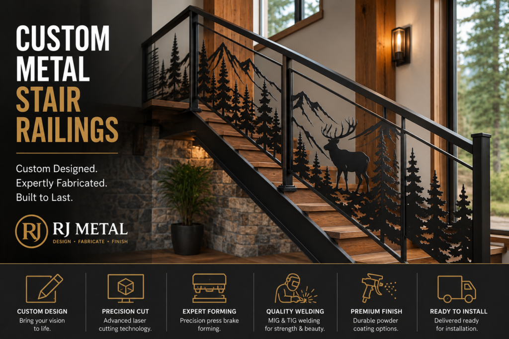 custom metal stairs and railings